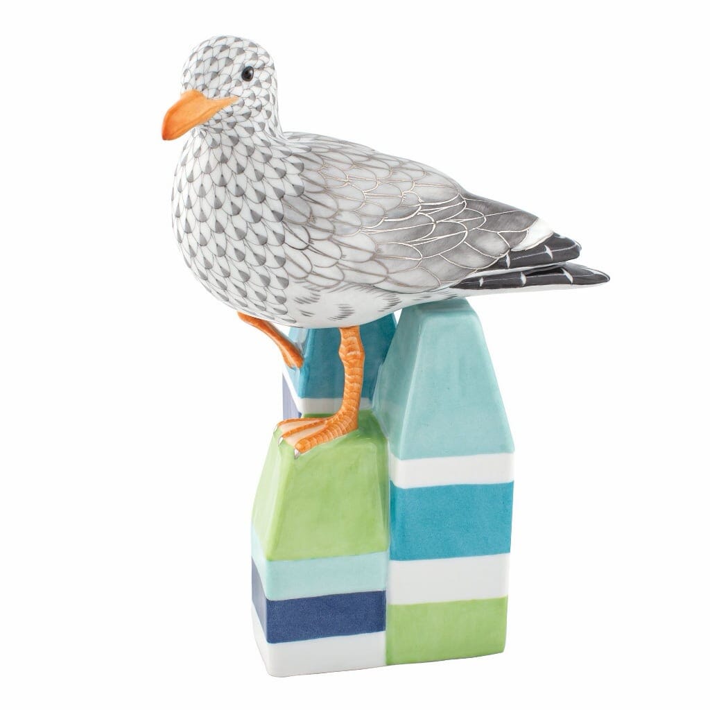 Herend Seagull On Lobster Buoys Figurine - Limited Edition Figurines Herend 