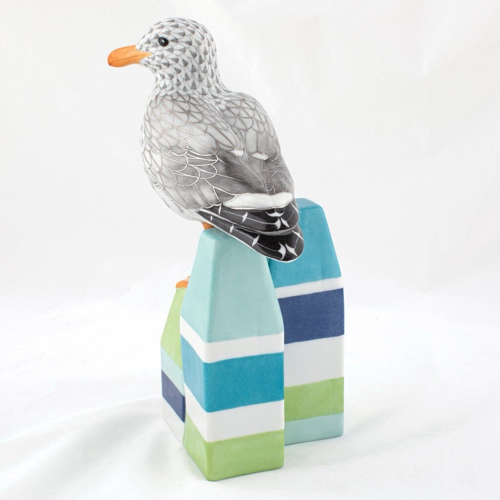Herend Seagull On Lobster Buoys Figurine - Limited Edition Figurines Herend 