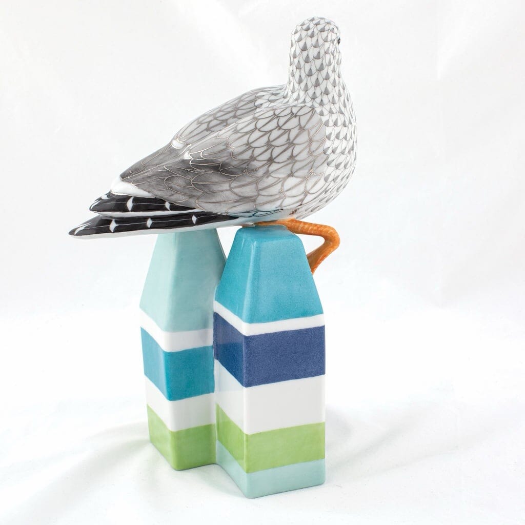 Herend Seagull On Lobster Buoys Figurine - Limited Edition Figurines Herend 