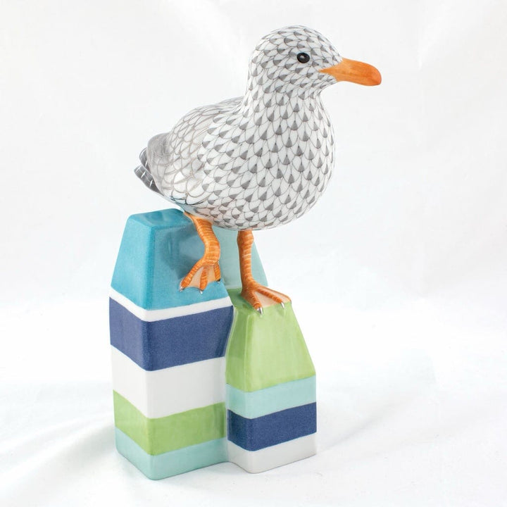 Herend Seagull On Lobster Buoys Figurine - Limited Edition Figurines Herend 
