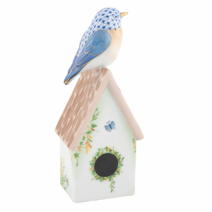 Herend Eastern Bluebird On House - Limited Edition Figurines Herend 