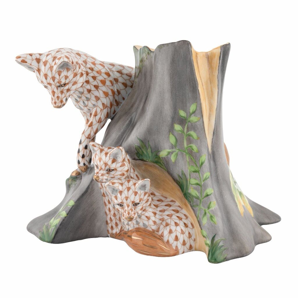 Herend Fox Den Figurine - Limited Edition Figurines Herend 