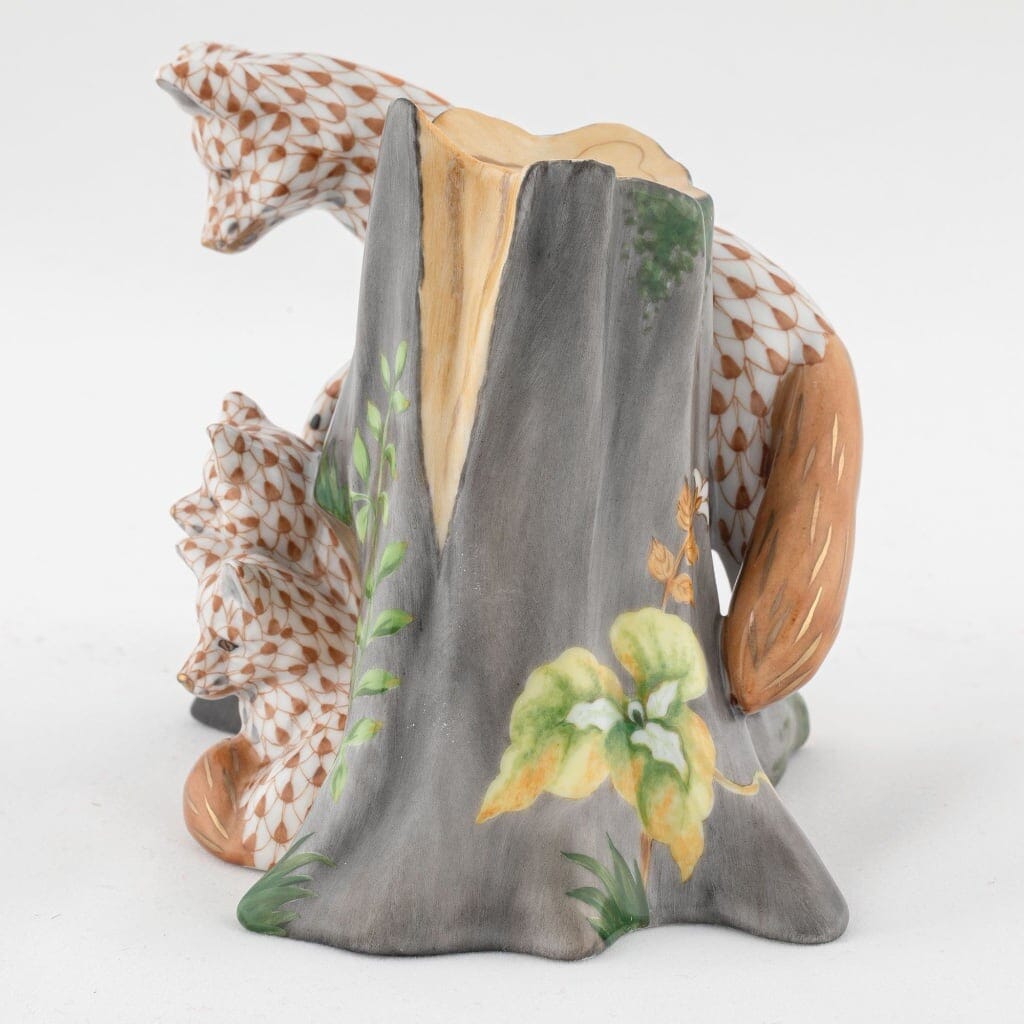 Herend Fox Den Figurine - Limited Edition Figurines Herend 