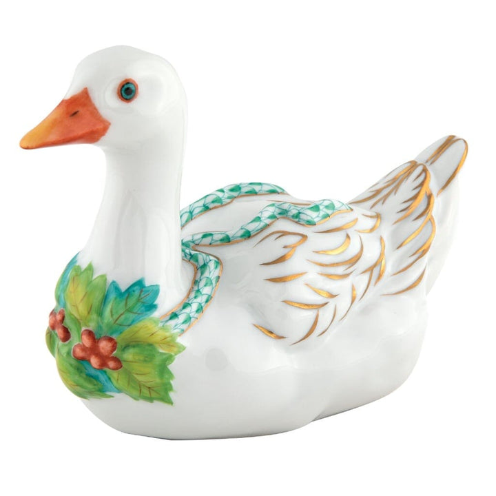 Herend Christmas Goose Figurine Figurines Herend Green 