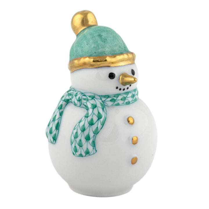 Herend Mini Snowman Figurine Figurines Herend Green 