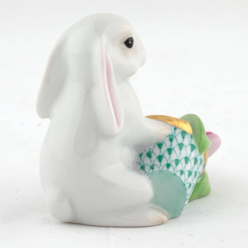 Herend Flowerpot Bunny Figurine Figurines Herend 