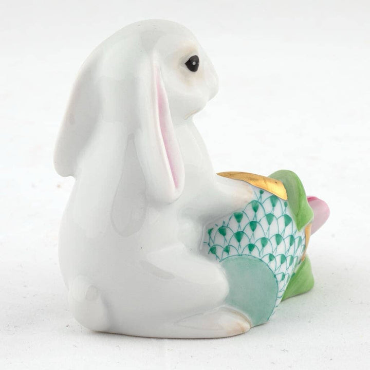 Herend Flowerpot Bunny Figurine Figurines Herend 