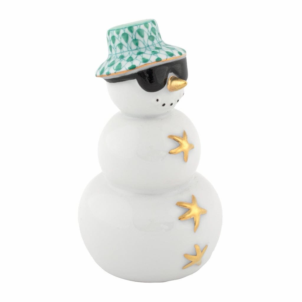 Herend Tropical Snowman Figurine Figurines Herend Green 