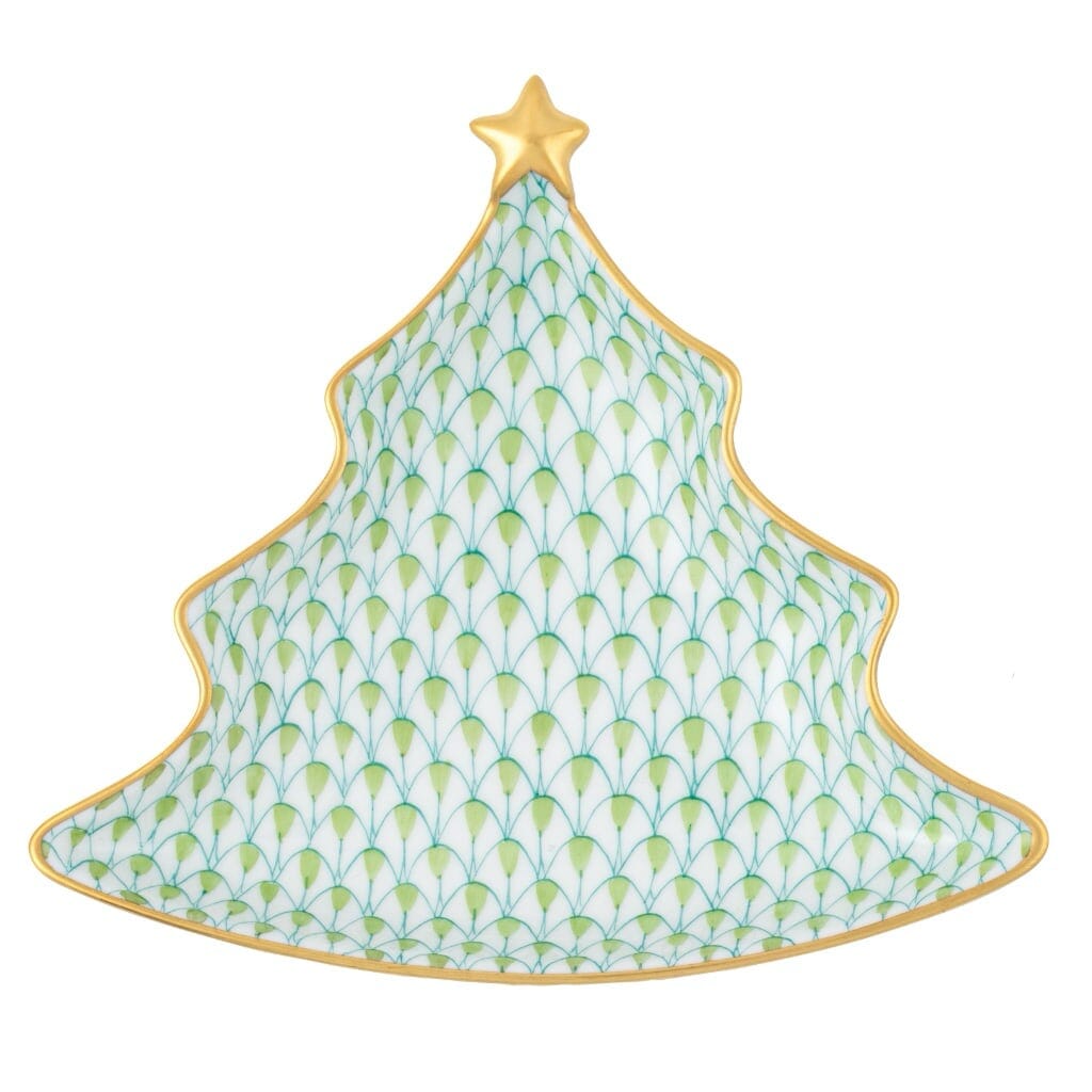 Herend Christmas Tree Dish Figurines Herend Lime Green 