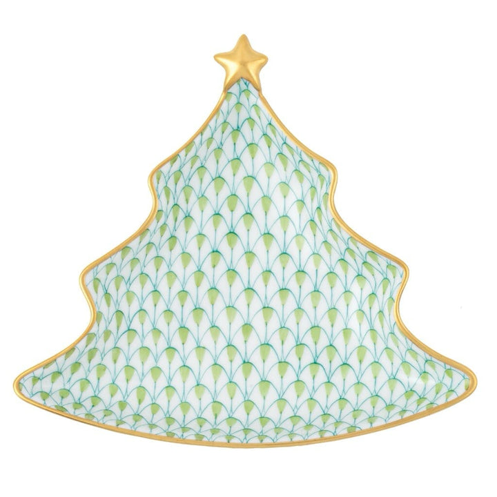 Herend Christmas Tree Dish Figurines Herend Lime Green 