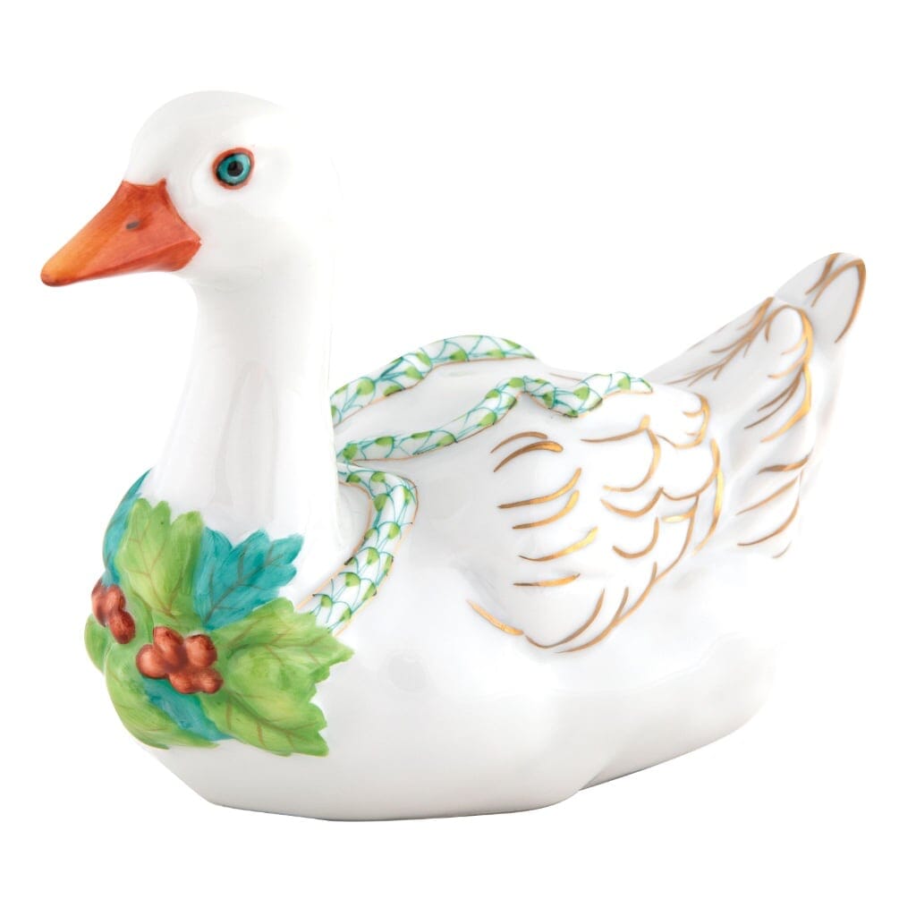 Herend Christmas Goose Figurine Figurines Herend Lime Green 