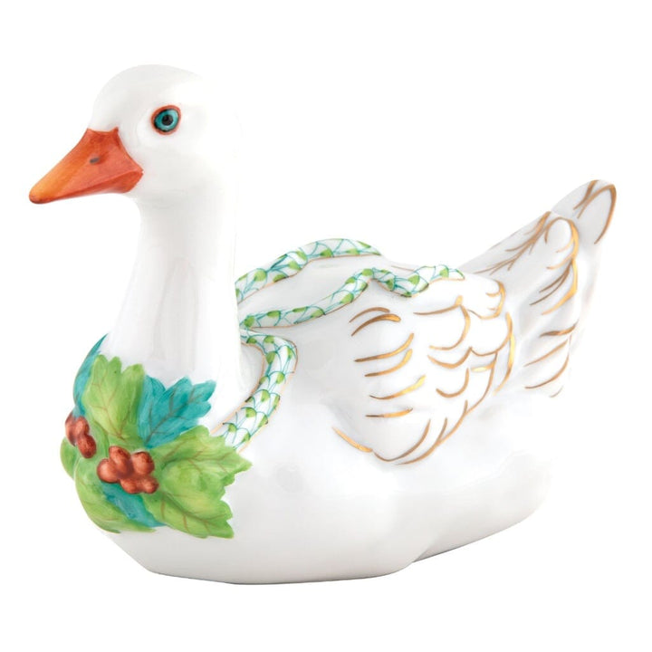 Herend Christmas Goose Figurine Figurines Herend Lime Green 