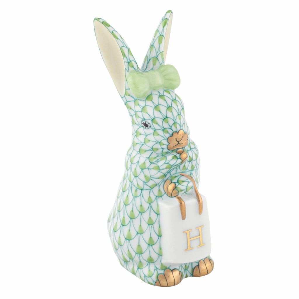 Herend Shopping Bunny Figurine Figurines Herend Keylime 
