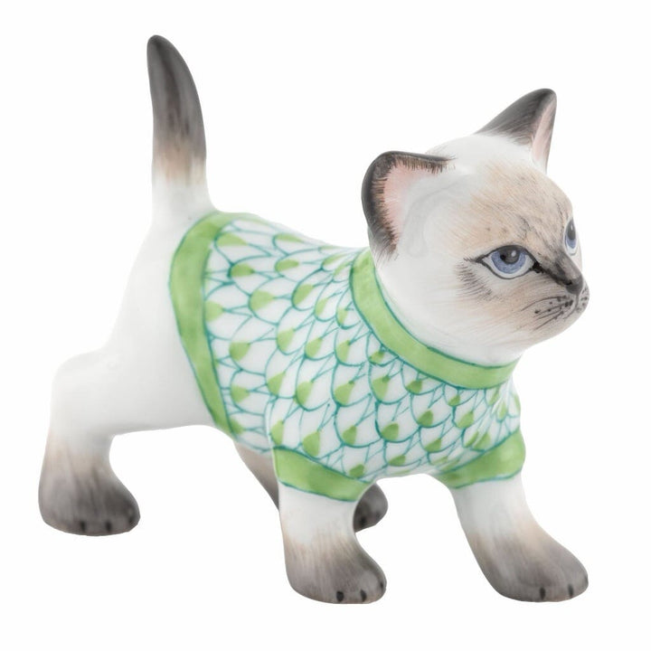 Herend Sweater Kitty Figurine Figurines Herend Keylime 