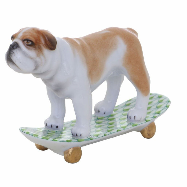 Herend Skateboarding Bulldog Figurine Figurines Herend Keylime 