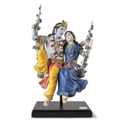 Lladro Porcelain Radha Krishna on a Swing Figurine LE 399 Figurines Lladro 