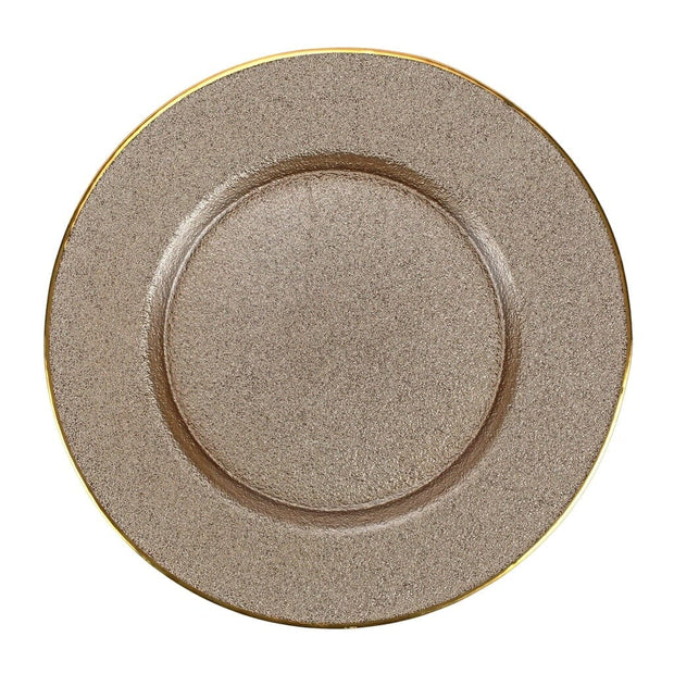 Vietri Metallic Glass Service Plate/Charger Dinnerware Vietri Fawn 
