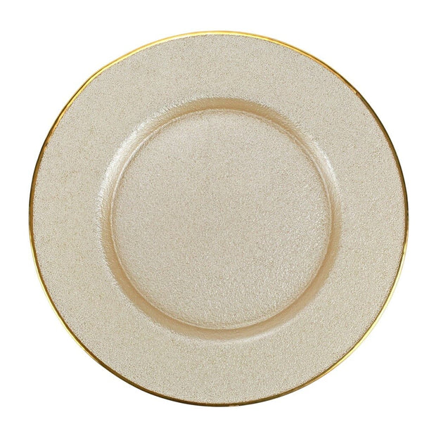 Vietri Metallic Glass Service Plate/Charger Dinnerware Vietri Pearl 