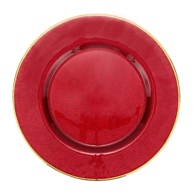 Vietri Metallic Glass Service Plate/Charger Dinnerware Vietri Ruby 