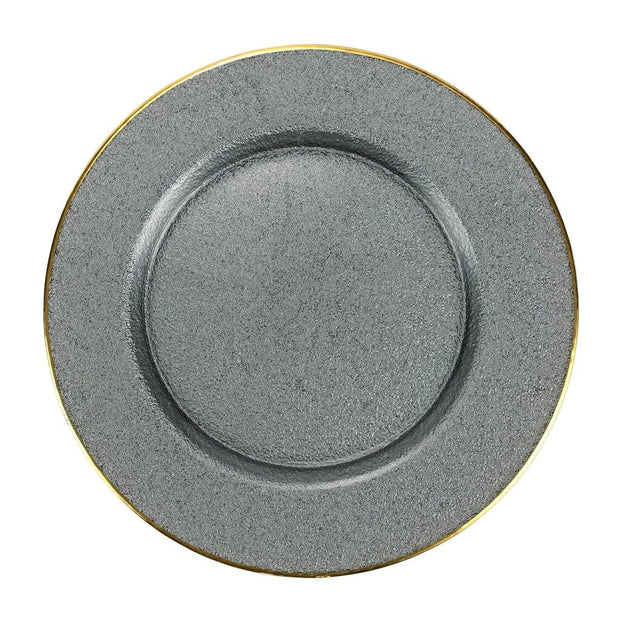Vietri Metallic Glass Service Plate/Charger Dinnerware Vietri Slate 