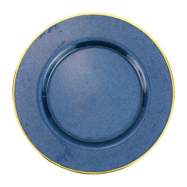 Vietri Metallic Glass Service Plate/Charger Dinnerware Vietri Sapphire 