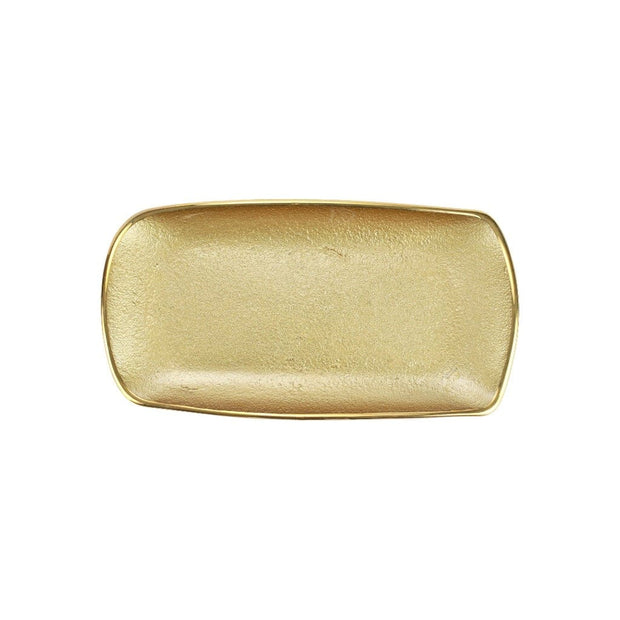 Vietri Metallic Glass Rectangular Tray Trays Vietri Gold 
