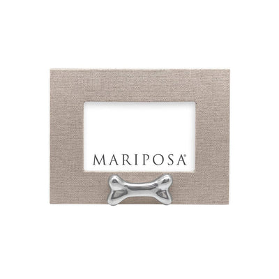 Mariposa Natural Linen with Dog Bone 4" x 6" Frame Horizontal Picture Frames Mariposa 