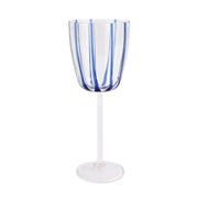Vietri Nuovo Stripe Wine Glass Drinkware Vietri Blue 