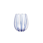 Vietri Nuovo Stripe Stemless Wine Glass Drinkware Vietri Blue 