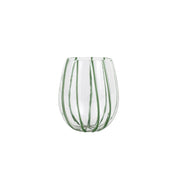 Vietri Nuovo Stripe Stemless Wine Glass Drinkware Vietri Green 