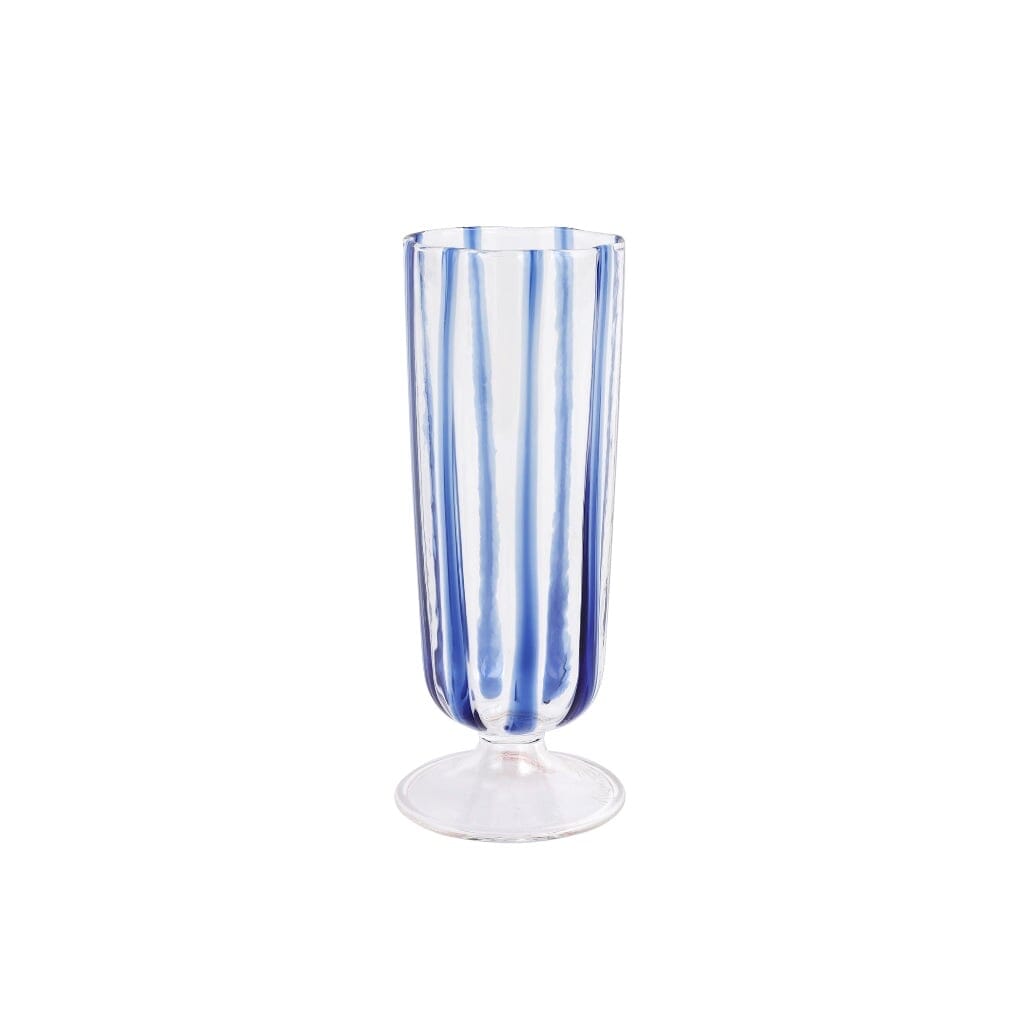 Vietri Nuovo Stripe Champagne Glass Drinkware Vietri Blue 