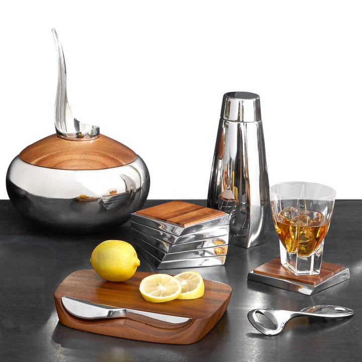 Nambe Twist Coaster Set (Set of 6) Barware Nambe 