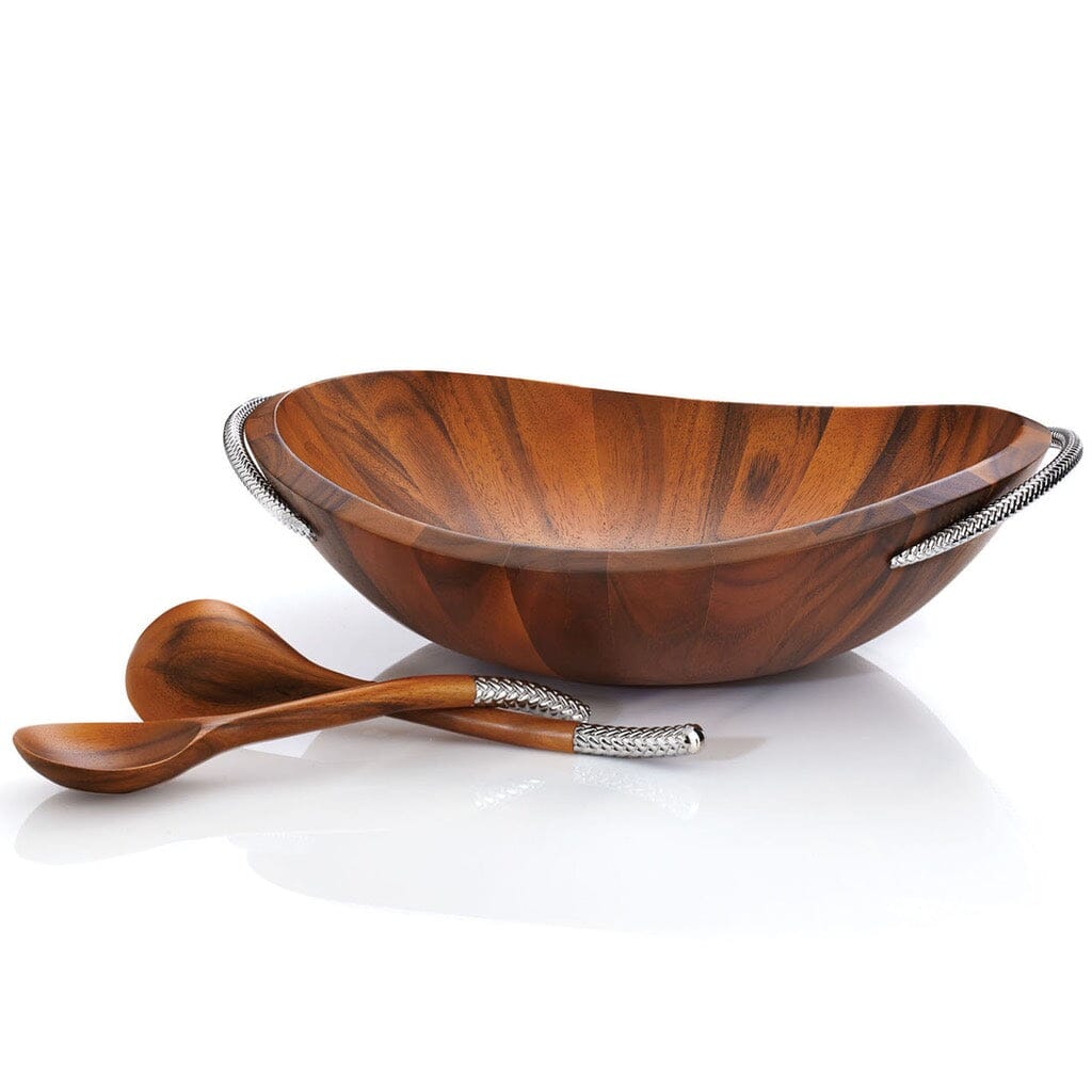 Nambe Braid Salad Bowl With Servers Salad Bowls Nambe 