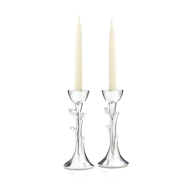 Nambe Tree Of Life Sabbath Candlesticks, (Pair) Fine Decor Direct