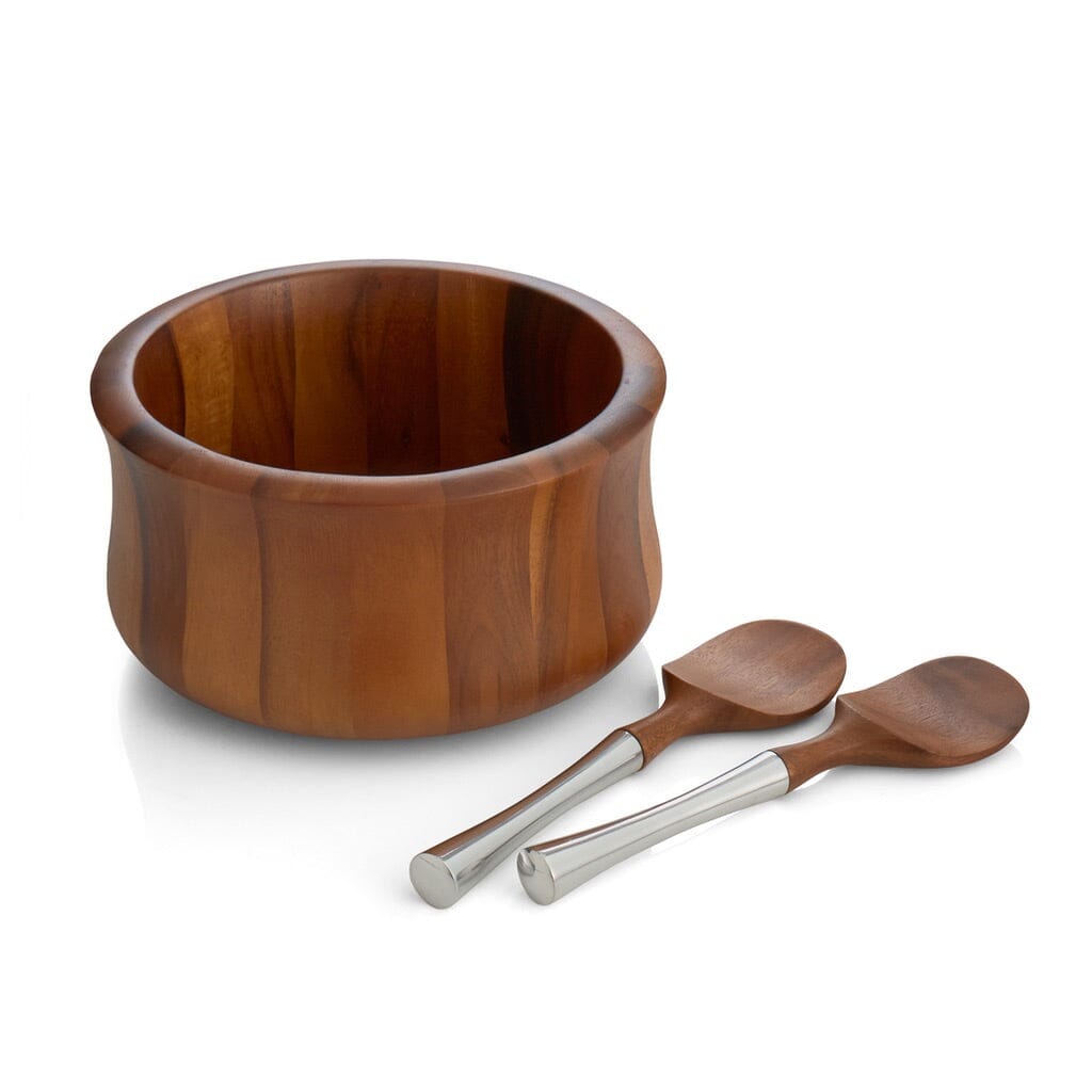 Nambe Nara Collection Salad Bowl and Servers - Thumbnail 3