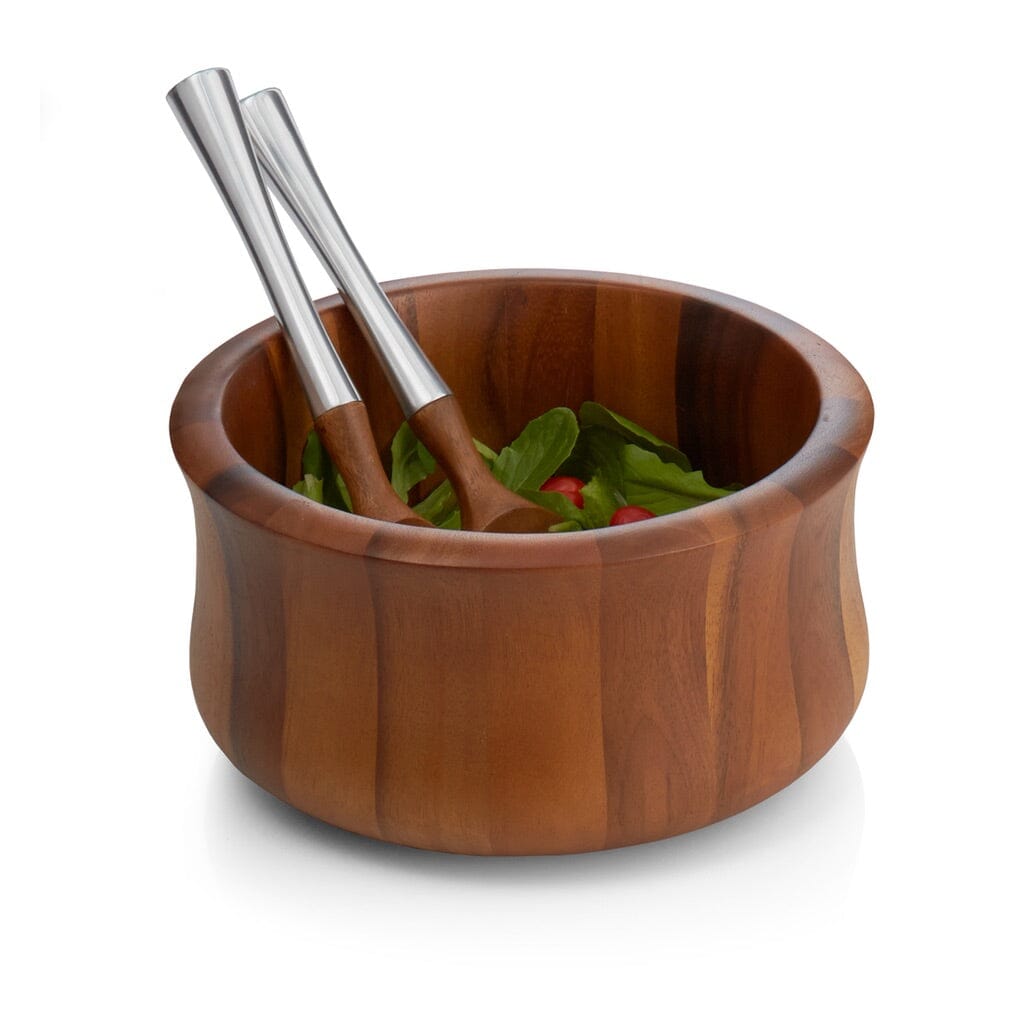 Nambe Nara Collection Salad Bowl and Servers - Thumbnail 2
