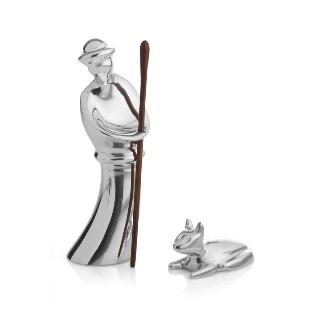 Nambe Miniature Nativity Shepherd & Lamb Nativity Nambe 