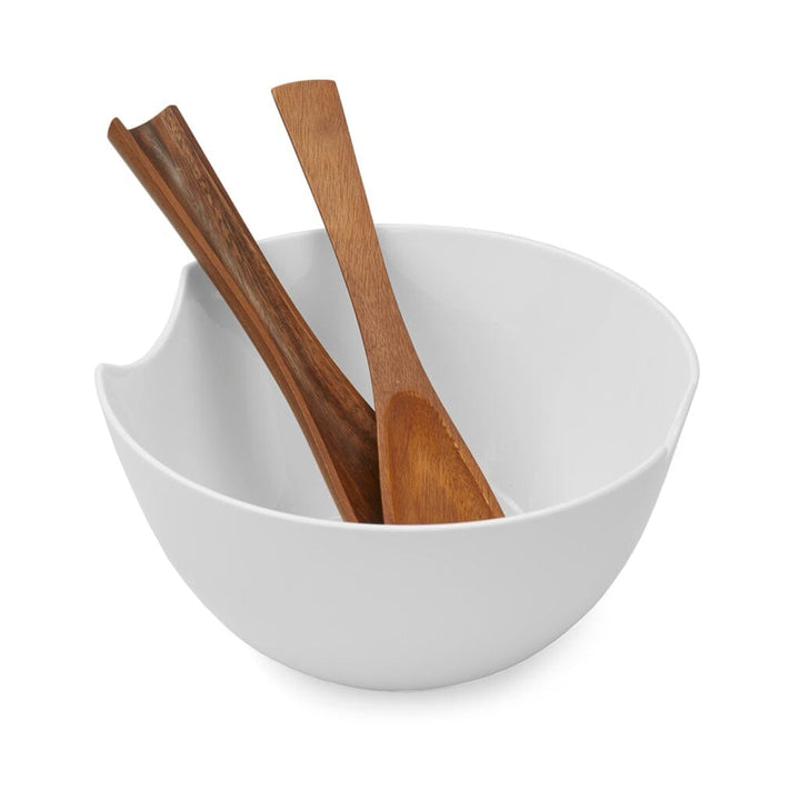 Nambe Quatro Salad Bowl With Servers Salad Bowls Nambe 