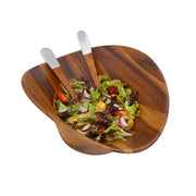 Nambe Ripple Salad Bowl With Servers Salad Bowls Nambe 