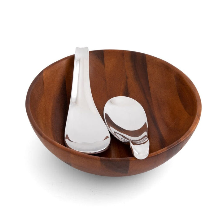 Nambe Yin Yang Salad Bowl With Servers Salad Bowls Nambe 