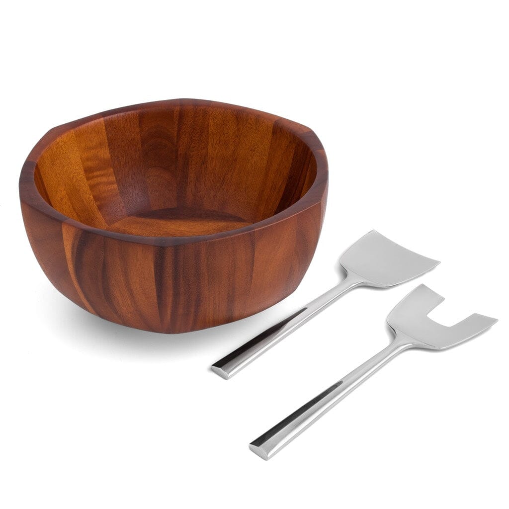 Nambe Rivet Salad Bowl With Servers Salad Bowls Nambe 