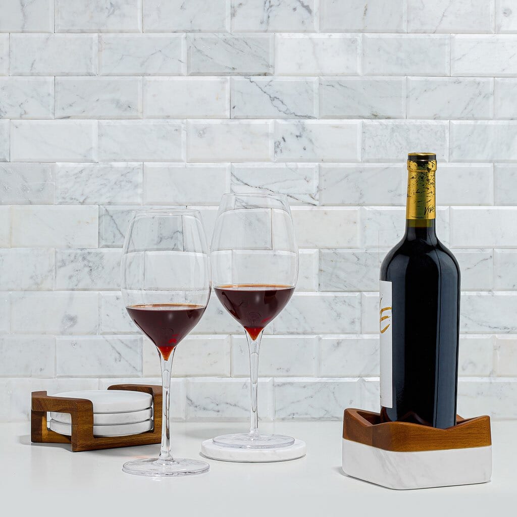 Nambe Chevron Wine Coaster Barware Nambe 