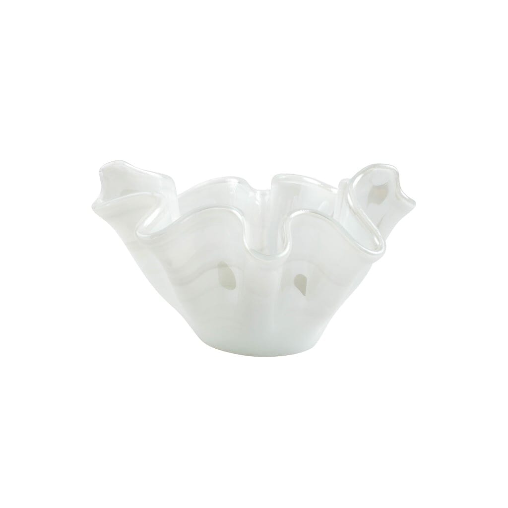 Vietri Onda Glass White Medium Bowl Dinnerware Vietri 