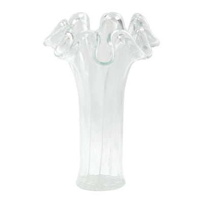 Vietri Onda Glass Clear w/ White Lines Tall Vase Dinnerware Vietri 