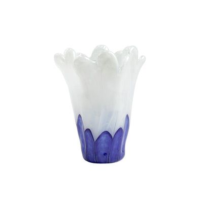 Vietri Onda Glass Cobalt and White Medium Vase Dinnerware Vietri 