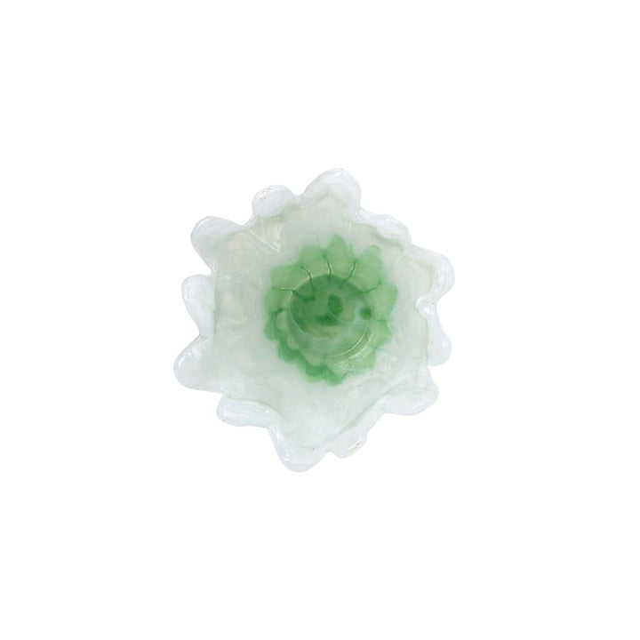 Vietri Onda Glass Green and White Medium Vase Dinnerware Vietri 