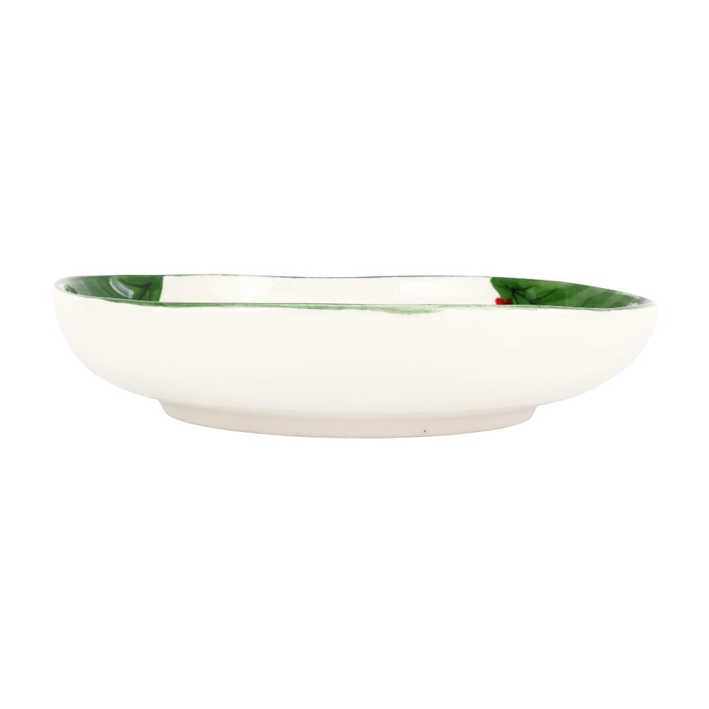 Vietri Old St. Nick Shallow Bowl With Apple Basket Bowls Vietri 