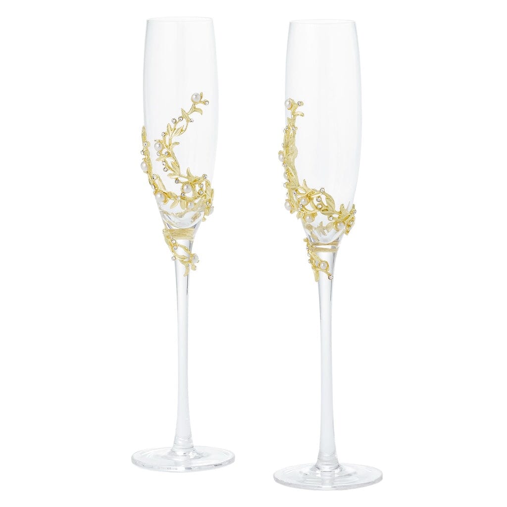 Olivia Riegel Gold Eleanor Flute (Set of 2) Barware Olivia Riegel 