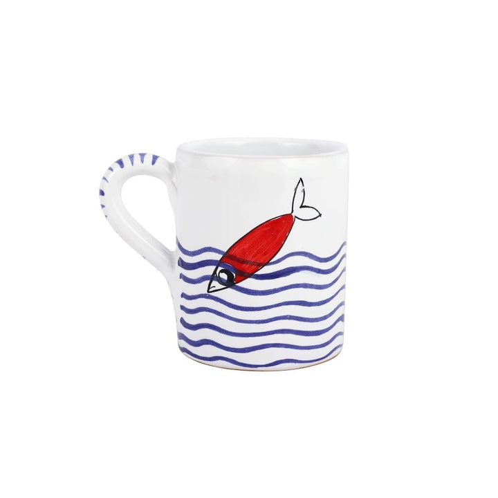 Vietri Pesce Pazzo Red Swimming Fish Mug Dinnerware Vietri 