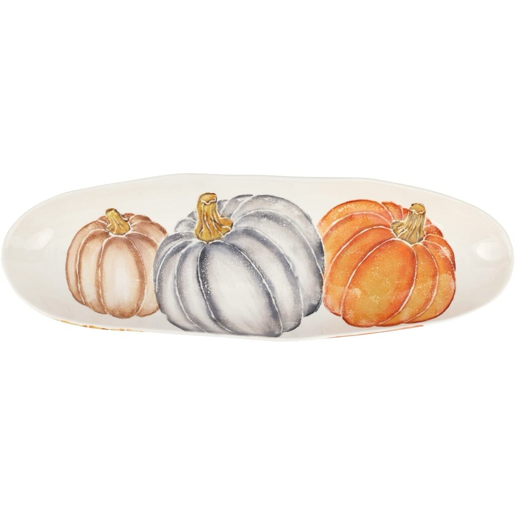Vietri Pumpkins Narrow Oval Platter Platters Vietri 